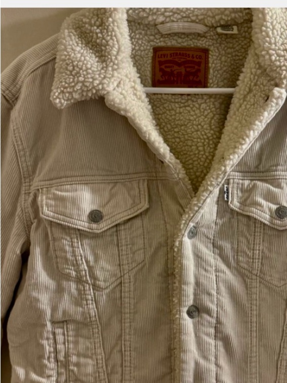 Levi's Cream Corduroy Sherpa Jacket